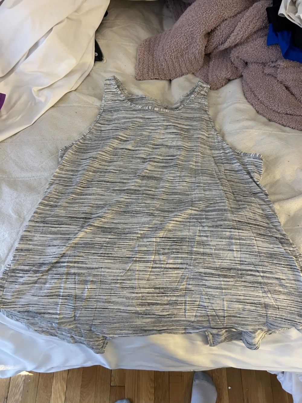lululemon athletica Gray Striped Racerback Tank